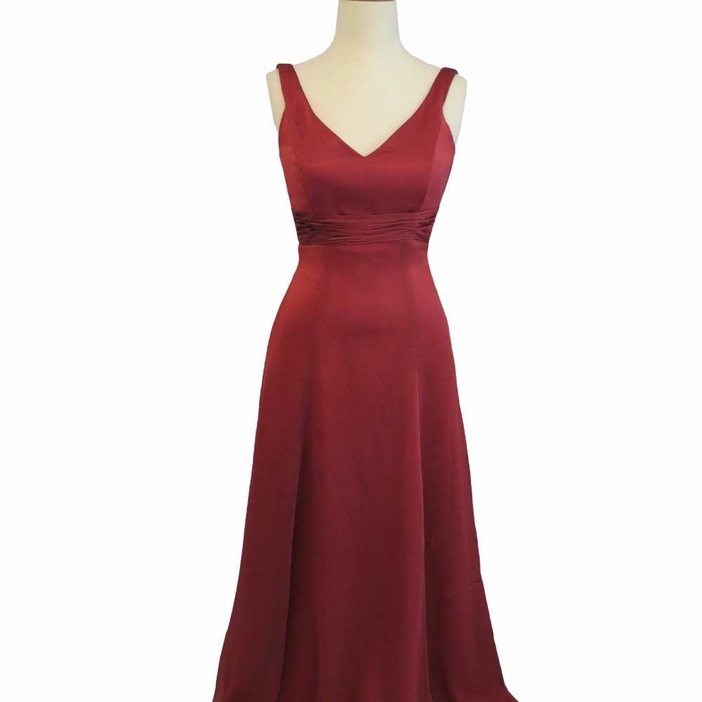 Belsoie Burgandy Long Dress, Size: 10
